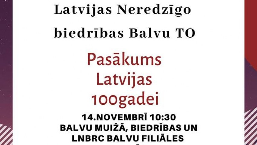 Balvu organizācija svin Latvijas 100-gadi
