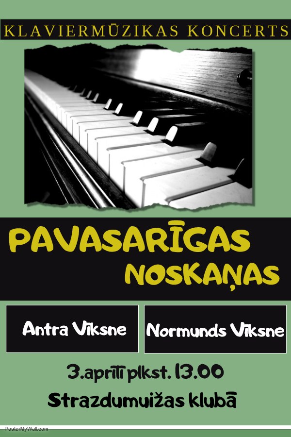 Klaviermūzikas koncerts Strazdumuižā